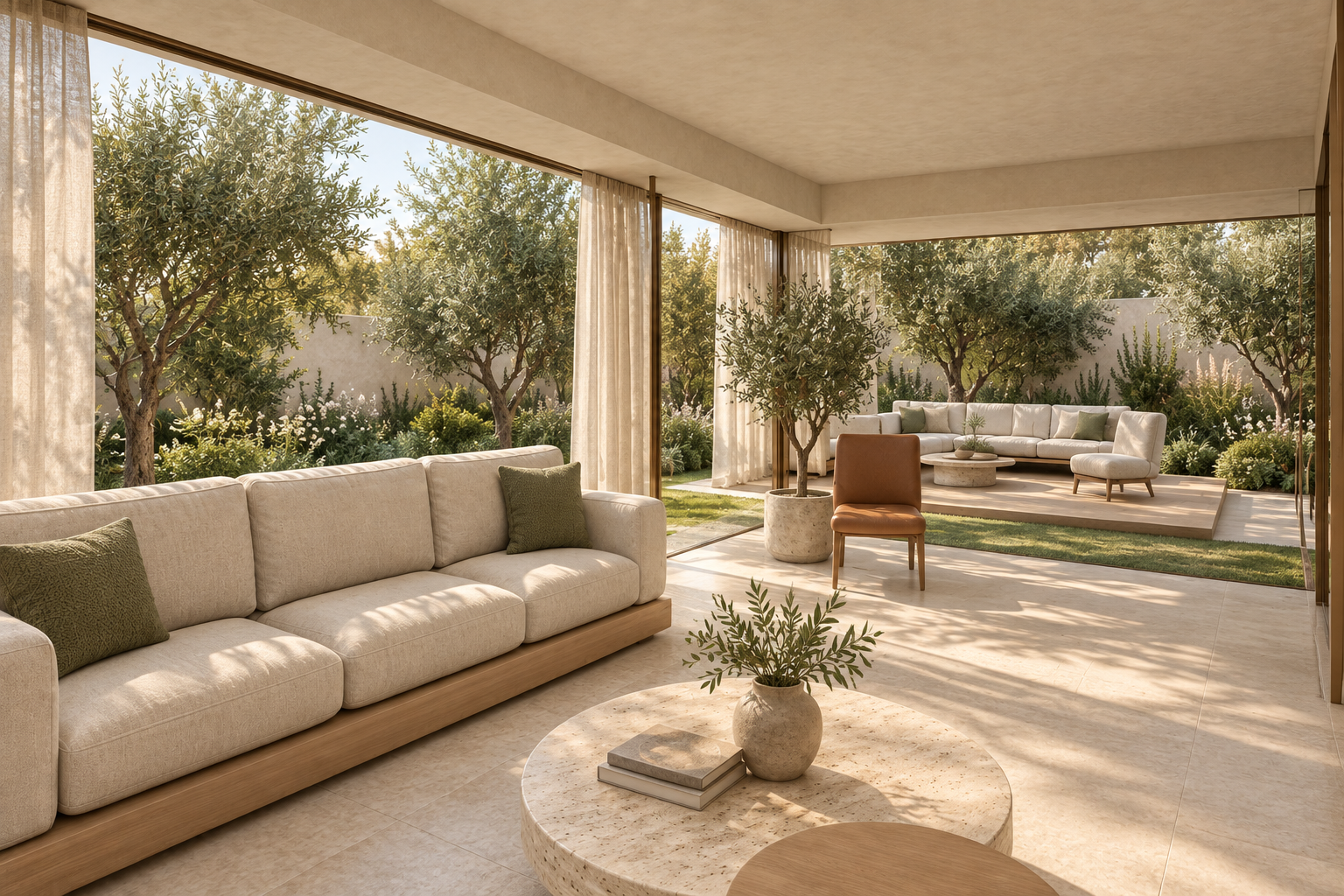Concept render of the villa living room